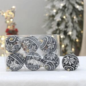 Brand New Black and White Knitted Fabric Christmas Ball Ornament Hanging Xmas Ba